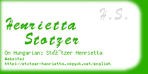 henrietta stotzer business card